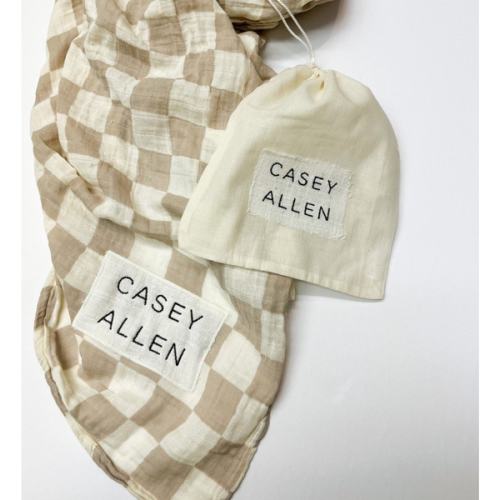 Custom Embroidered Name Boho Baby Muslin Swaddle Blanket // Mudcloth / – Wild Kard Vintage