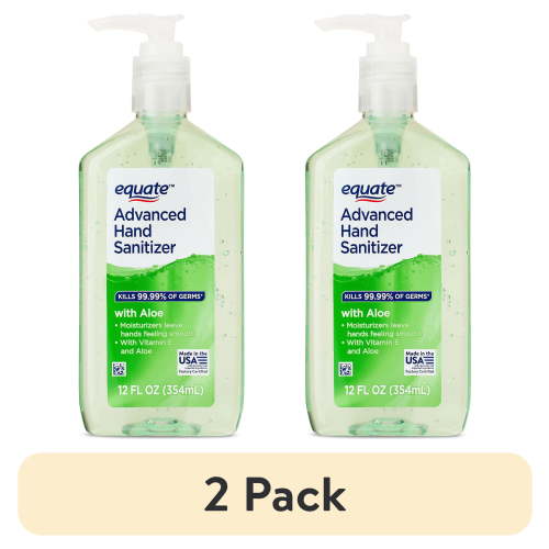 (2 pack) Equate Advanced Hand Sanitizer with Aloe, 12 fl oz