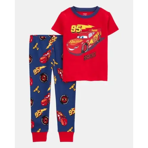 Toddler Boy Cars Snug Fit Cotton 2-Piece Pajamas - Red | Carter's