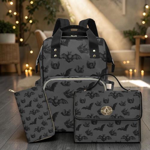 Baby Bat Diaper Nappy Bag Goth Backpack Pastel Goth Baby Stuff Waterproof Canvas Purse