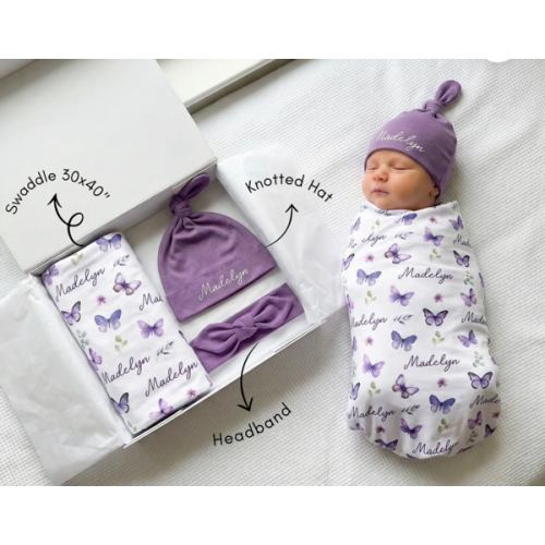 The Ultimate Baby Gift Set in Purple Butterfly