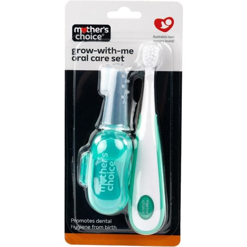 Mother’s Choice Grow-With-Me Oral Care Set - Fingertip & Toddler Toothbrushes with Storage Case- On-the-Go Use, Travel Friendly Infant Health