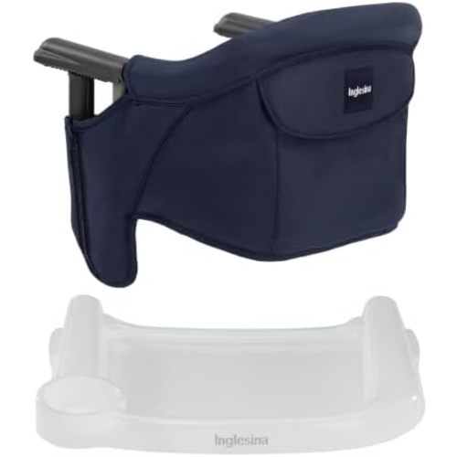 Inglesina Fast Table Chair - Navy + Fast Dining Tray - Portable Baby High Chair - for Babies & Toddlers up to 37 lbs - Fits Tables 0.8'' to 3.5'' Thick - Compact & Easy to Use - Travel Bag Included