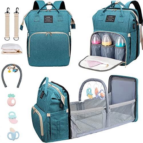 ANWTOTU Baby Diaper Bag with Changing Station,Diaper Bag Backpack,Girl Boy Diaper Bag,Large Capacity,900d Excellent Oxford(Ungrade-Green)