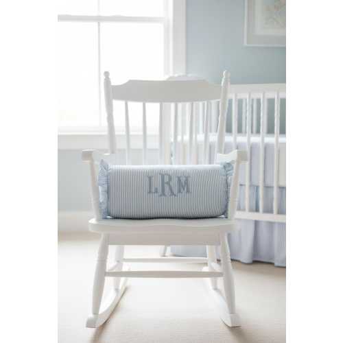 Baby Monogram Pillow Cover Newborn Nursery Blue Toddler Throw Pillowcase Nautical Kid Girl Room Initial Bed Decor Nursery Chair Accent