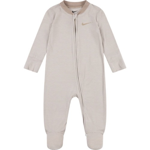 Baby Stripe Zip Footie, 0-3M, Hemp