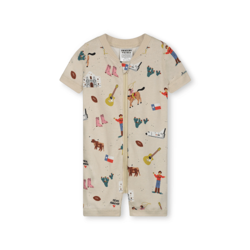 Smaller Things Goodnight, Texas 🤠 Short Sleeper | Zippered Baby Onesie –  6-12M