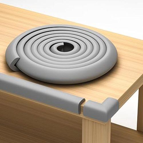 Baby Proof Corners & 15ft Edges with Furniture Corner & Edge Safety Bumpers, Impact-Absorbent Bumper & 4 Foam Corner Protectors, Cushy, Thick, Odorless Table Edge Protectors for Baby, Child | Black