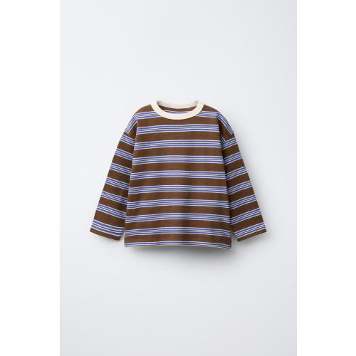 HEAVYWEIGHT STRIPED T-SHIRT - Brown | ZARA United States