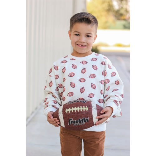 football print cotton crewneck sweatshirt