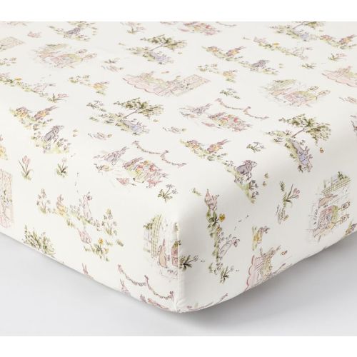 Riley Sheehey Blue English Garden Organic Cotton Crib Fitted Sheet