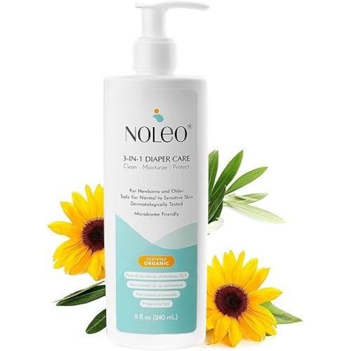 3-in-1 Diaper Care - Baby Cream, Cleanser & Baby Lotion Organic - Diaper Rash Cream - Baby Diaper Rash Ointment - Baby Care Products - Diaper Cream to Clean, Moisturize & Protect Baby Skin, 8 oz