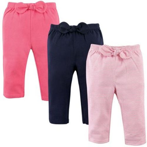 Hudson Baby Infant Girl Cotton Pants and Leggings, Lt Pink Stripe, Newborn