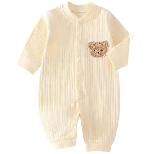 Baby Newborn Romper Clothes, 100% Cotton Long Sleeve Romper Newborn Infant Baby Bodysuit Jumpsuit for Boys Girls