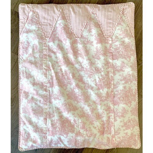 Blush Pink French Country Toile Baby Crib Comforter 33”x 41”