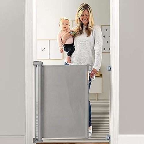 Momcozy Baby Gate, Retractable Baby Gate or Dog Gate 【Easy to USE】 for 33" Tall, Extends up to 55" Wide, Baby Gate for Stairs, Doorways, Hallways, Indoor, Outdoor