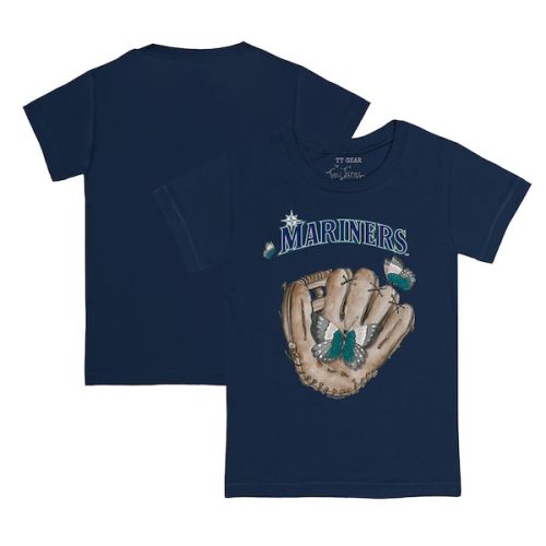 Youth Seattle Mariners Tiny Turnip Navy Butterfly Glove T-Shirt