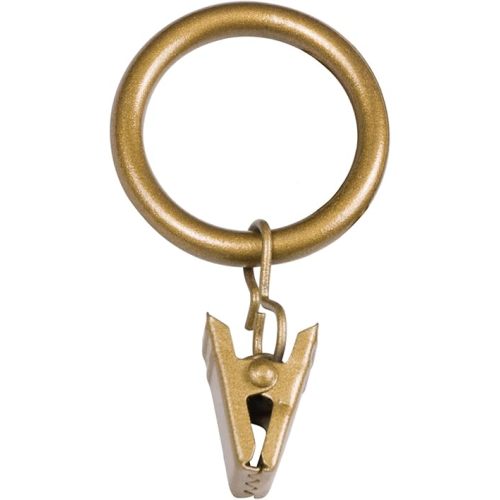 Kenney KN85202 Steel Curtain Clip Rings for 1" to 1-1/4" Diameter Curtain Rods, 14-Pack, Gold