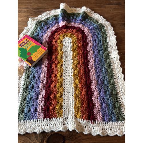 Rainbow Baby Blanket Handmade Crochet : Soft Nursery Decor, Photo Prop