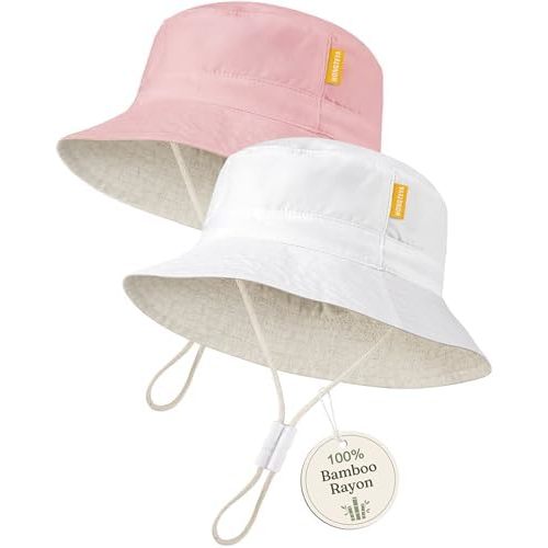 Baby Sun Hat for Toddler Kids Bamboo Rayon Bucket Hat Summer Beach Sun Protection Baby Hats for Boys Girls