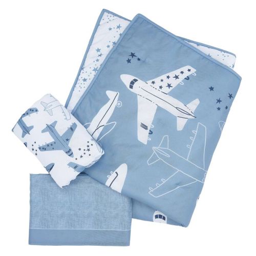 Bedtime Originals 3pc Little Aviator Airplane Nursery Baby Crib Bedding Set