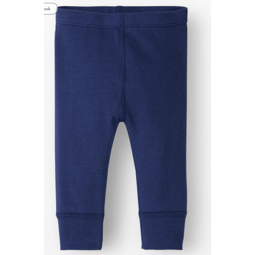 Baby Ribbed Leggings - Navy Blue, 3-6 Months