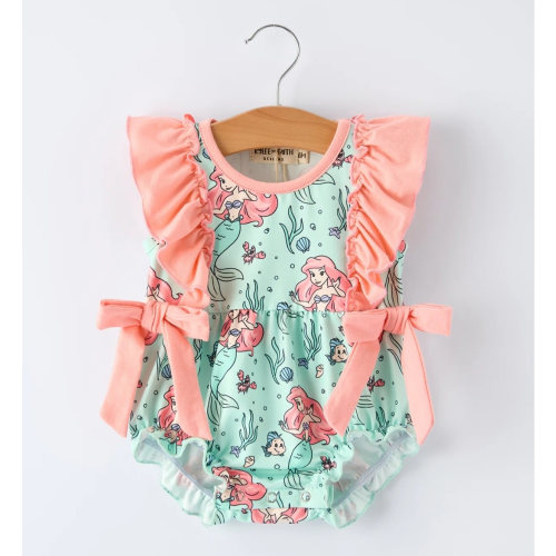 Summer Ocean Girls Bow Ruffle Romper – Rylee Faith Designs