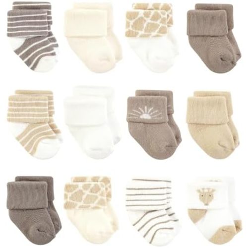 Hudson Baby Basics Unisex Baby Cozy Terry Baby Sock 12-Pack