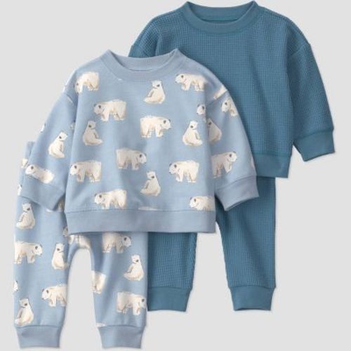 Carter's Just One You® Baby Boys' 4pc Polar Bear Sweatshirt and Joggers Set - Blue 3M