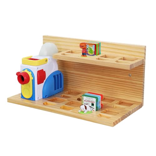 Floating Shelves for Little Tikes Story Dream Machine,Wall Shelf for Little Tikes Projector Books Audio Play Character Storage Tray Organizer for Toddlers and Kids Girls Boys,Pine(Natural Wood)