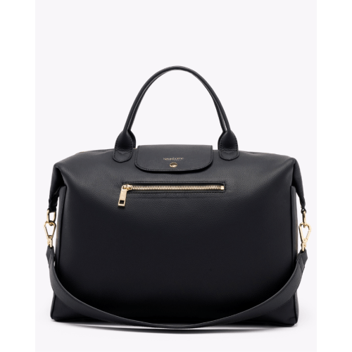 Milana Carryall | Designer Baby Bag - Vegan Leather - Black – Neuwborne the label