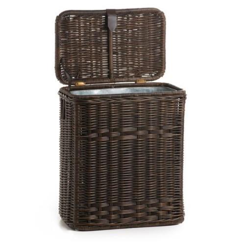 Wicker Kitchen Trash Basket with Metal Liner