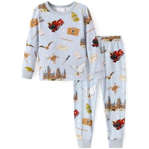 Harry Potter Pajamas with Bamboo Viscose Gryffindor Hogwarts Boys/Girls Snug Fit Shirt and Pant from Toddler to Big Kid