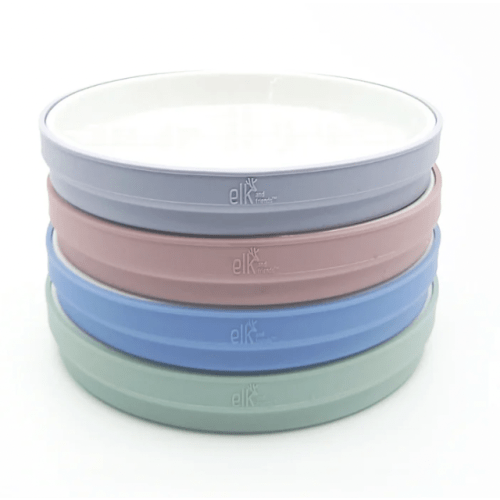 7.8"/20cm Porcelain White Plates with Silicone Sleeves