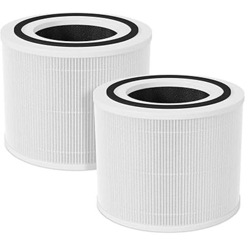 2-Pack Core 300 Replacement Filter Compatible with LEVOIT Core 300 and Core 300S Air Purifier, H13 True HEPA & Activated Carbon, Replace Core300-RF, White