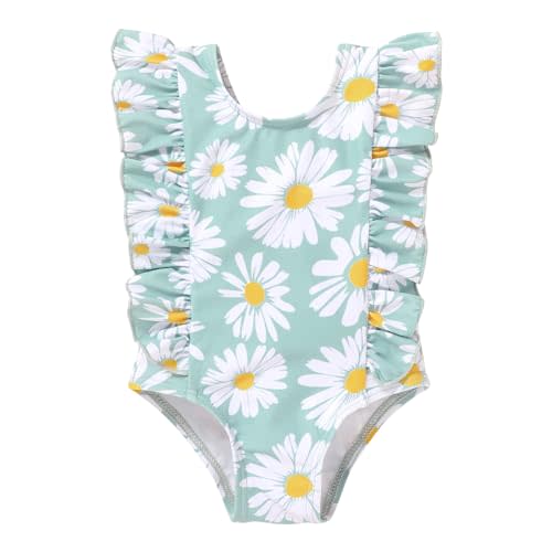Newborn Baby Girl Ruffle Swimsuit Infant Toddler One Piece Floral Bikini Beach Bathing Swimwear Set