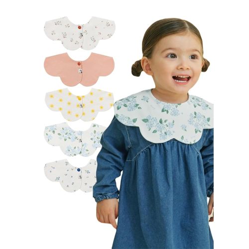 Konny Baby Bibs 5-Pack, 360 ​​° Rotate, Soft and Absorbent Bandana Drooling for Boys Girls baby Essentials