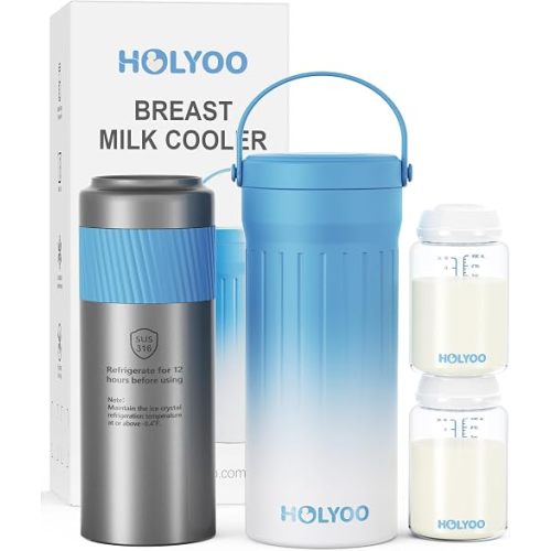 HOLYOO 22oz Portable Breastmilk Cooler for 24H Outdoor Work Travel