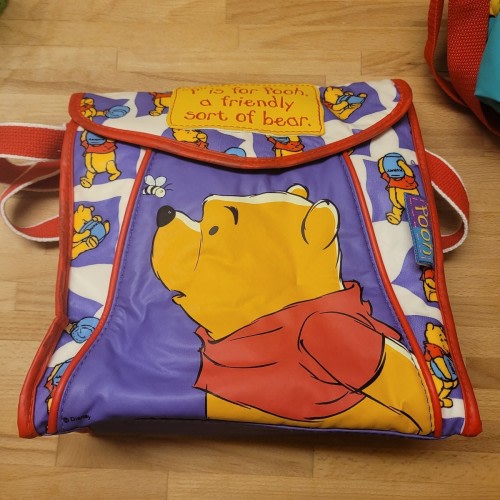 Winnie the Pooh Baby Diaper Bottle Bag Tote Disney Wet Vintage Purple NEW