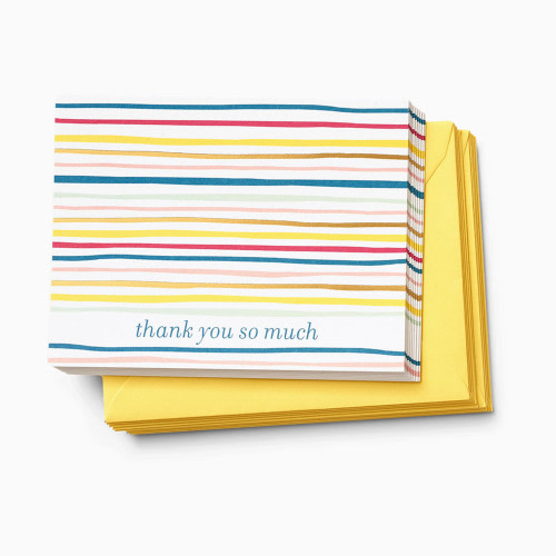 Paper Source Bright Stripes Thank You Card Set (10)