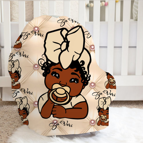 Custom Personalized Brown Baby Tufted Quilted Head Bow Car Seat Nursing Cover Quilted Design Baby Shower Gift Mother Father Baby Auntie