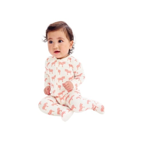 Baby Organic Animal Friends Zip Footie