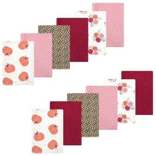 Luvable Friends Hudson Baby Flannel Burp Cloths 12pk, Little Pumpkin