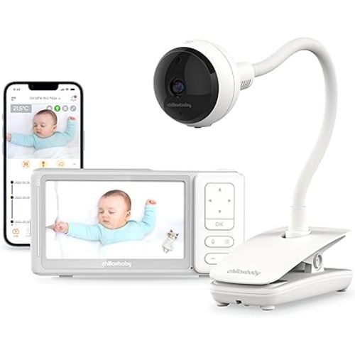 CHILLAX Giraffe Pro Max Baby Monitor, 1080p Full HD Camera with 5” 720p Screen, Privacy Mode, Flexible Gooseneck, Auto-Dimming LED, Two-Way Talk, and Night Vision, Video with Camera and Audio