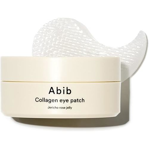 Abib Collagen Eye Patch Jericho Rose Jelly 60 Patches, Korean Under Eye Patches for Puffy Eyes and Dark Circles, Anti-Wrinkle, Collagen, Caffeine, Niacinamide, Ceramide, Antioxidant, Skin Care