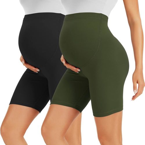 BONVIGOR Buttercloud Maternity Shorts Over The Belly - 5"/8" Biker Shorts for Pregnancy Workout Yoga Athletic Casual Lounge