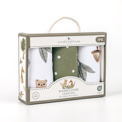 Living Textiles Wash Cloths 3 Pack Forest Retreat