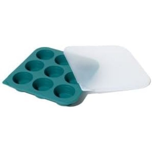 Anyday 2-Tbsp Silicone Freezer Tray with Silicone Lid for Baby Food, Sauces, Garlic, Herbs | Plastic-Free Freezer Molds | 1 Oz Baby Food Puree Ice Cube Tray Reusable