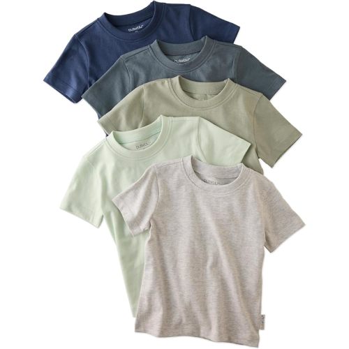 Butterblu Taylor 5-Pack Toddler Short Sleeve T-Shirts 100% Organic Cotton for Toddler Boys and Girls​
