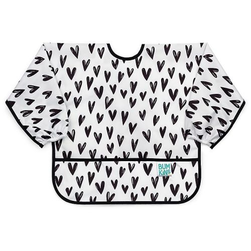 Bumkins® Size 6-24M Dinosaurs Sleeved Bib in Blue Bumkins® Size 6-24M Hearts Sleeved Bib in White
